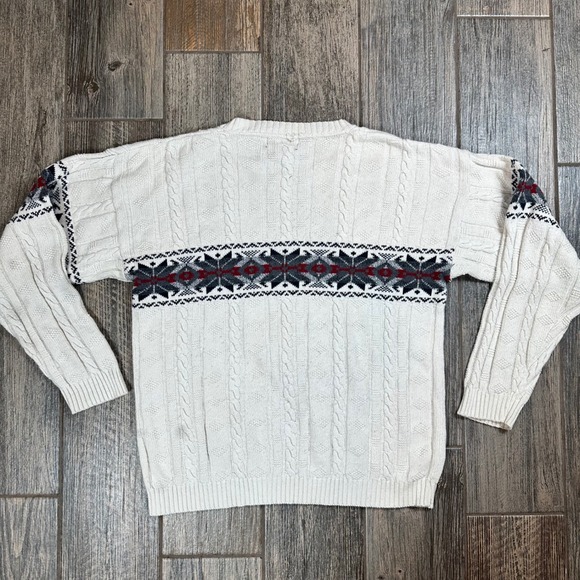 RedHead Made in USA Men's L Cable Knit Sweater Vintage Fair Isle Pattern - Picture 9 of 9